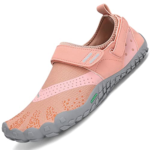 SAGUARO Minimalistas Zapatillas de Barefoot Trail Running para Mujer Antideslizante Five Fingers Calzado Minimalista Naranja Claro 41 EU