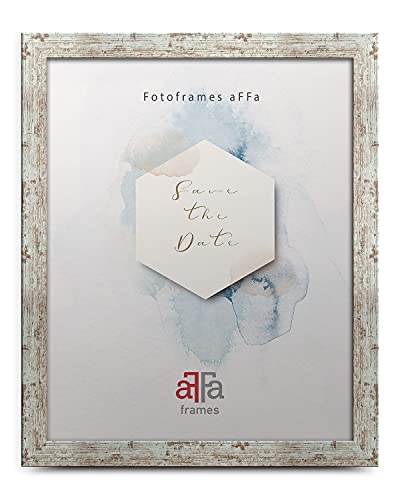 aFFa frames, Hekla - Marco de fotos (MDF, fácil de limpiar, rectangular, con parte frontal de cristal acrílico, pino blanqueado, A3, 29,7 x 42 cm)