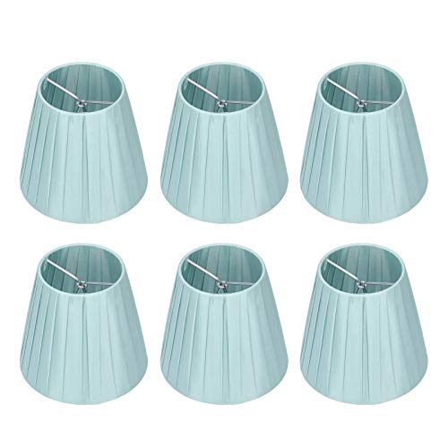 6 Piezas Pantallas, Tela Azul con Forma de Barril, Cubierta de Luz, Accesorios de Iluminación para Lámpara de Pared, Lámpara de Mesa, Lámpara de Pie, Decoración de Hotel para el Hogar, Regalo