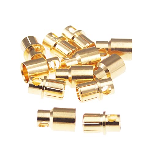 OliRC 6 pares de conectores de plátano macho y hembra chapado en oro de 8,0 mm para DIY RC batería ESC motor (C168-6)