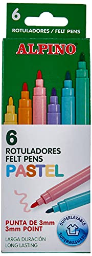 Rotulador alpino standard pastel caja de 6 colores surtidos