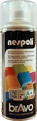 Nespoli Pintura en Spray, Color Barniz Incoloro Brillante, 400 ml, Acabado Profesional