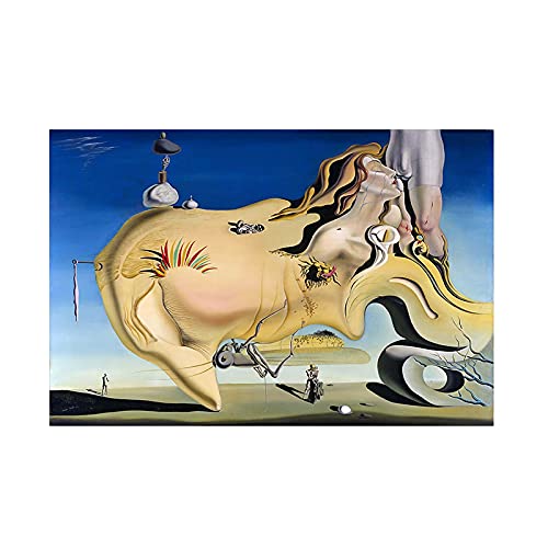 Yanyan Art Obras de arte famosas Salvador Dali Cara del gran masturbador Pintura Lienzo Póster Impresión Imagen de arte de pared para sala de estar 30x55cm (12x22in) Sin marco