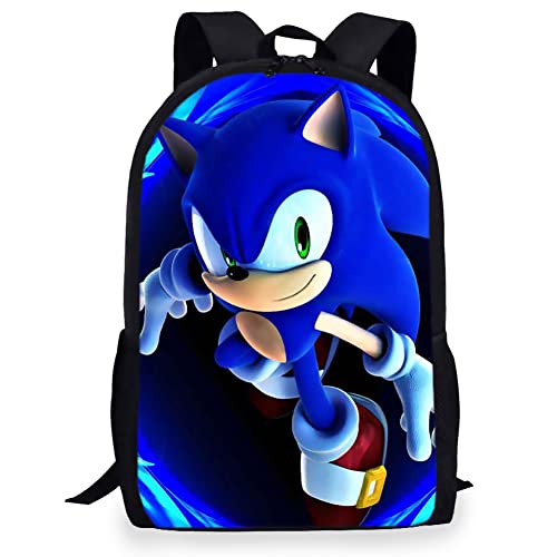 BESTZY Mochila Infantil, Sonic Mochila Escolar para Niños Mochila Escolar de Dibujos Animados en 3D Mochilas Escolares Anime Mochila 3D Estampado Mochila Bolsa de Viaje para Niños y Niñas