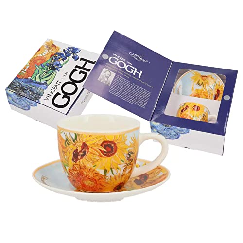 Carmani - Taza Espresso con platillo Vincent van Gogh, Girasoles