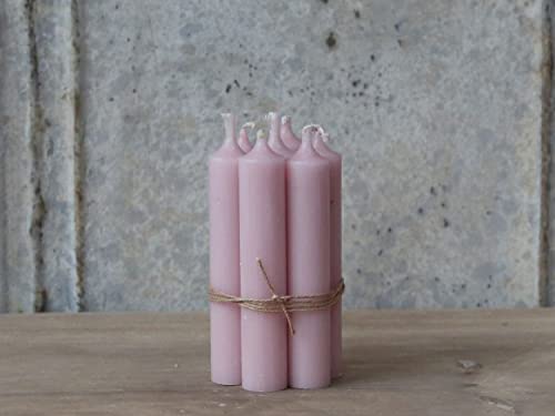 ukiyo Pack de 12 velas de varilla de 11 cm de diámetro: 2 cm de duración de combustión: 4,5 horas de Adviento Navidad, color: rosa
