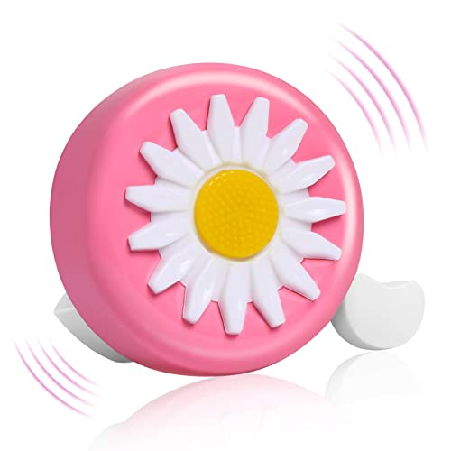 flintronic Timbre de Bicicleta Infantil, Timbres de Bicicleta para Ciclismo, Campana de Bicicleta con Sonido Fuerte y Nítido para Niños y Niñas/Rosa y Blanco