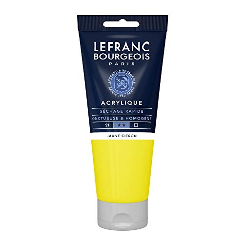 Lefranc Bourgeois Fine, Pintura acrílica, Amarillo limón, 200 ml