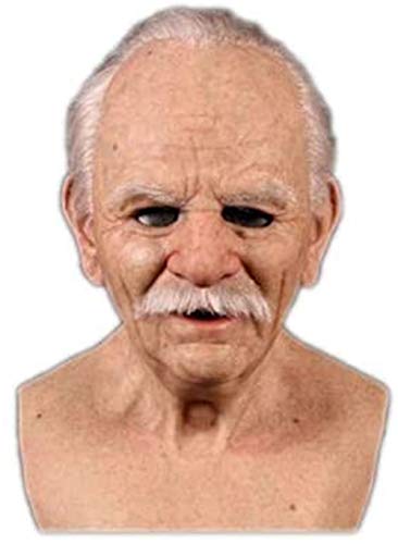 GPYONCT Máscara de Anciano de látex Realista, Casco de Anciano, Disfraz de Cosplay Masculino para Disfraces de Halloween (D)