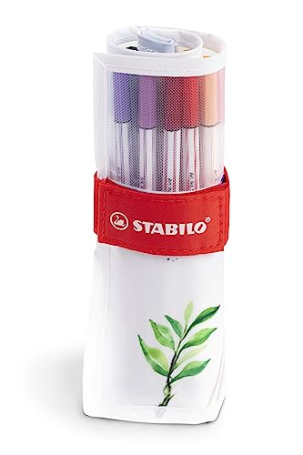 Pennarello Premium con punta a pennello - STABILO Pen 68 brush - Rollerset con 18 colori assortiti