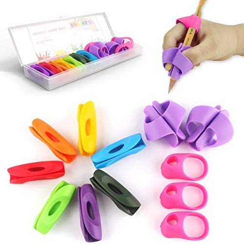 Agarrador de Lápiz, Firesara Nuevo diseño ergonómicas empuñaduras de lápiz de arco iris para niños Escritura a mano, Lápiz Agarre Postura Corrección Capacitación Ayudas de escritura para adultos Niños