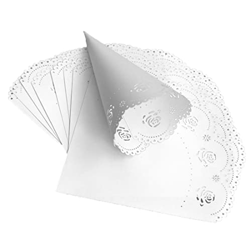 Paquete de 20 rollos de papel Teegxddy para bodas, cumpleaños, bautizos, rollos de confeti, bolsa decorativa para bodas, corazón blanco