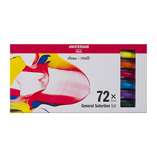 Royal Talens Amsterdam Standard Series Acrylic Color, 20ml Tubes, Set of 72 General Selection (17820473)