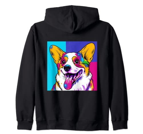 Corgi Art Pop Pintura moderna contemporánea Sudadera con Capucha