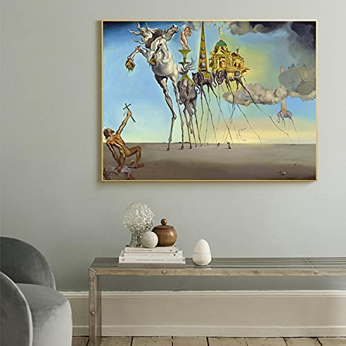GEMMII Salvador Dalí Obras de arte Impresión en lienzo Las tentaciones de San Antonio Arte de la pared Póster clásico Imágenes 50x75cm Sin marco