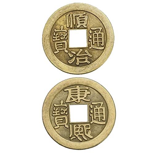 Liummrcy Monedas Chinas de Feng Shui Monedas de Fortuna significativas con Cuerdas Rojas por Riqueza y Buena Suerte 2 pcs