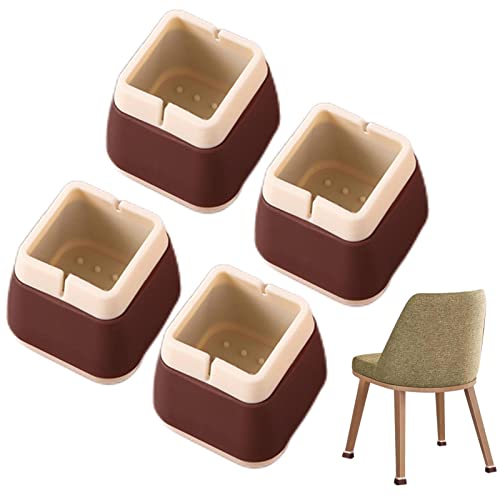 dalian Protector de fundas de silla | Protectores de suelo para patas de silla de 4 piezas | Protectores de suelo cuadrados para sillas, se adaptan a la mayoría de tamaños y formas de patas de muebles