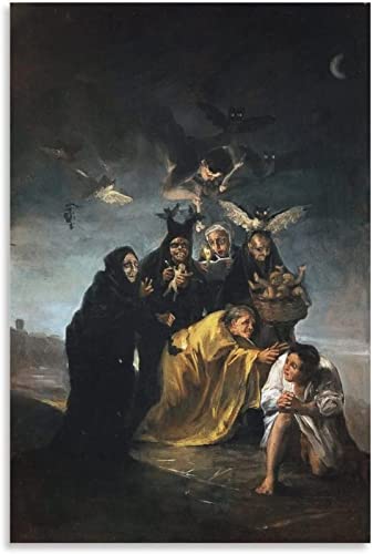 XCPORA Póster de Francisco Goya, sábado de Brujas, Pintura de Francisco Goya, Lienzo de Arte de Pared, Impresiones de Francisco Goya para decoración de Pared del hogar, Cuadro de 50x70cm sin Marco