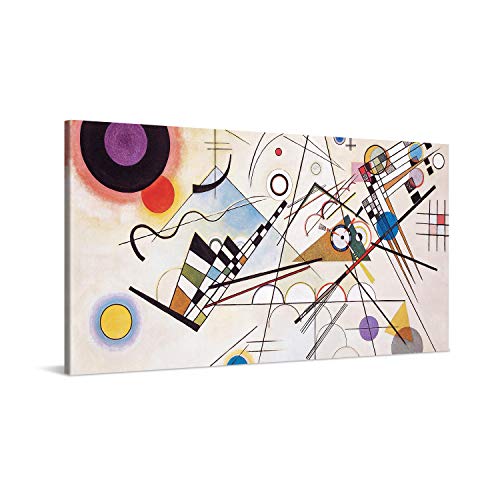 PICANOVA – Wassily Kandinsky – Composition VIII 100x50cm – Cuadro Sobre Lienzo – Impresión En Lienzo Montado Sobre Marco De Madera (2cm) – Disponible En Varios Tamaños – Colección Arte Clásico