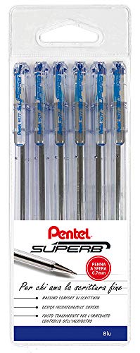 Pentel BK77Bolígrafo Superb, 1 paquete de 6 bolígrafos