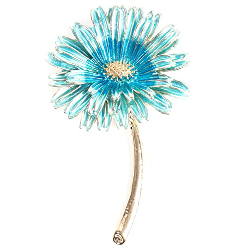 Atentuyi Broche de flor para mujeres y niñas regalo de flor clips bisutería regalo color azul claro