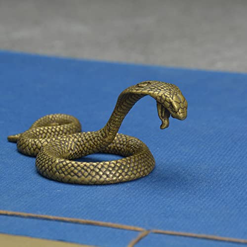 SHUBIAO Estatuilla Coleccionable Hogar y Cocina Bronce Cobra Boa Serpiente Estatua Estatuillas Cobre Zodiaco Animal Escritorio Decoraciones Té Mascotas Adornos Artesanía de latón (Color : Onecolor)