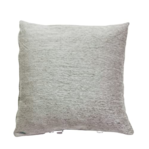 Lanovenanube Fundas de Cojines Valencia Pack de 2 Fundas de Almohada de 45 cm x 45 cm con diseño de Chenilla Suave Tejido con Textura Cuadrado para el Sofá Cierre con Cremallera Color Gris Perla