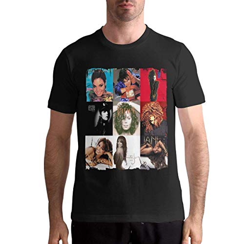 AYYUCY Camisetas y Tops Hombre Polos y Camisas Janet Jackson T Shirt Men's Cotton Fashion Sports Casual Round Neck Short Sleeve Tees