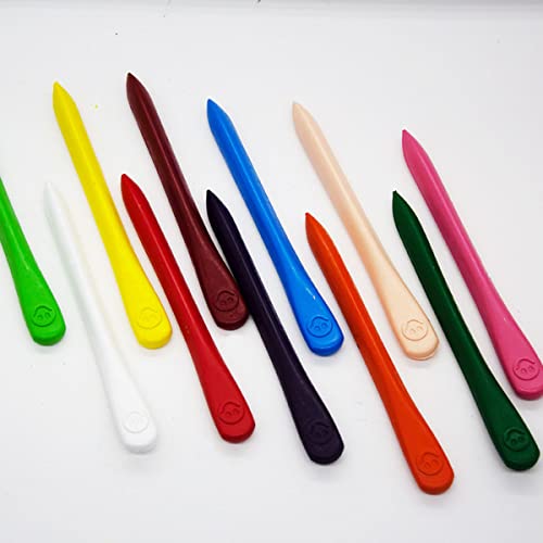 Crayones para Niños Pequeños, 24pcs Crayones No Toxicos, Crayones de Cera Set, Colores Brillantes, Fácil de Sostener, Crayones de Cera No Sucias Manos, Crayons Triangle para Dibujar, Escribir.