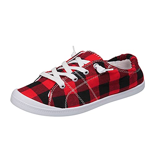 Bambas Mujer Amarillas Zapatos de Lona para Mujer Vulcanize Soft Ladies Otoño Zapatos Planos Zapatillas Compra Online (Red, 41)