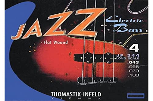 Thomastik Cuerdas para Bajo Eléctrico Jazz Bass Serie niquel entorchado plano juego 4 cuerdas JF324 escala corta 32