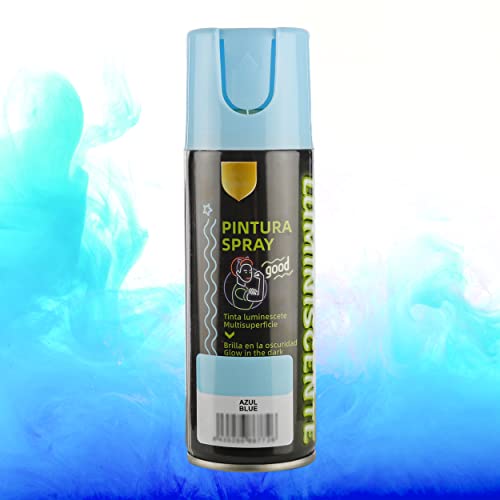 H HANSEL HOME Pintura Spray Brilla en la Oscuridad Tinta Luminiscente Multisuperficie Azul 200ml - Pack de 1 Unidad