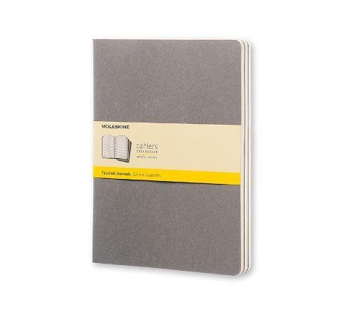 Moleskine CH322 - Set de 3 cuadernos, cuadriculados de bolsillo, color gris claro
