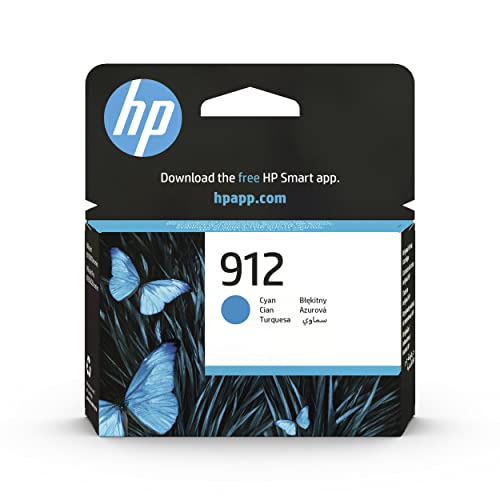 HP 912 3YL77AE, Cian, Cartucho de Tinta Original, Compatible con impresoras de inyección de tinta HP OfficeJet Pro Series 8010, 8020