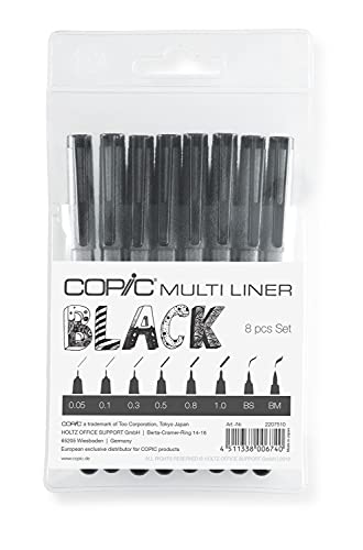 Copic Multiliner - Paquete de 8 lápices para dibujo técnico