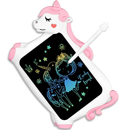 Unicornio Juguete Niños Niñas Regalos - 10 Pulgadas Tableta Escritura LCD Juegos Educativos Juguetes Niños 2 3 4 5 6+ Años, Regalos Cumpleaños Navidad Originales Infantil Pizarra Digital Tablet Dibujo