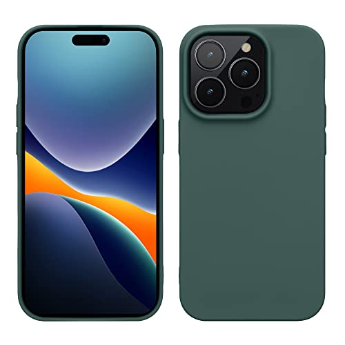 kwmobile Carcasa para iPhone 14 Pro Funda - Case de TPU y Silicona Ultrafino para Smartphone - Protector antigolpes con Bordes elevados para móvil - Apto para Carga inalámbrica - Azul Verdoso
