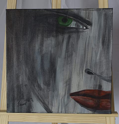 Cuadro en lienzo pintado a mano en colores acrílicos, titulado Mujer en negro de medidas 40x40x4 cm. No necesita marco. Artista Ernest Carneado Ferreri