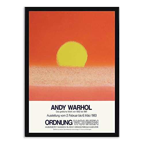 Andy Warhol Famosos Pared Arte Colorido PláTano Flor Poster Pop Arte Ganado Lienzo Pinturas CláSico Obra De Arte Cuadro Moderno Impresiones Sala De Estar Decoracion E3 /Negro 15x21inch Con marco