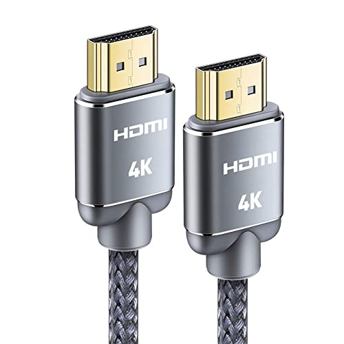 Snowkids Cable HDMI 4K 1m Cable HDMI 2Cable trenzado de nylon 4K a 60Hz Compatible con 3D,función Ethernet, video 4K 2160p, HD 1080p - Gris