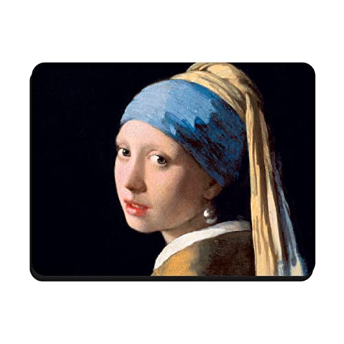My Custom Style - Alfombrilla de ratón, clásica, colección Arte - La joven de la perla, Vermeer, realizada en neopreno, redonda, de 18 x 22 cm