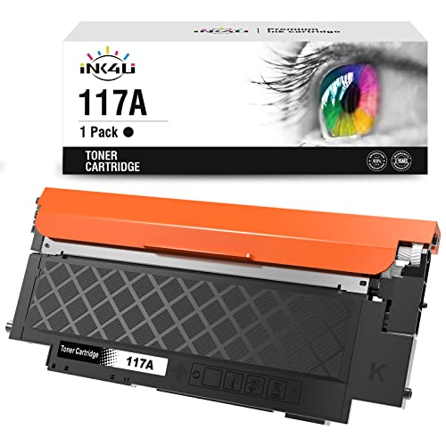 INK4U 117A Toner Compatible HP 117A W2070A Cartucho Tóner para Color Laser MFP 178nwg 179fwg 150nw 179fnw 150a 178nw W2070A W2071A W2072A W2073A, Toner 117A Negro