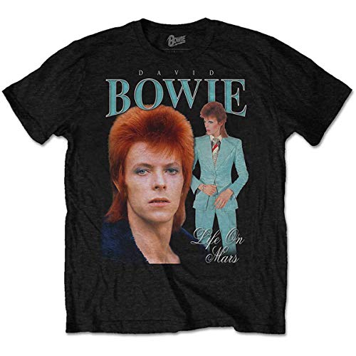 Rock Off David Bowie Life On Mars Homage Oficial Camiseta para Hombre (Medium)