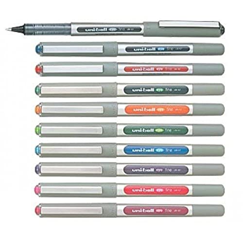 Uni-Ball EYE UB-157 Rollerball Pen Medium 0.7mm Ball [Pack of 10] One of each colour