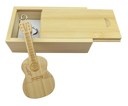 Unidad flash USB de madera de arce en forma de guitarra (en caja de madera) (32.0 GB)