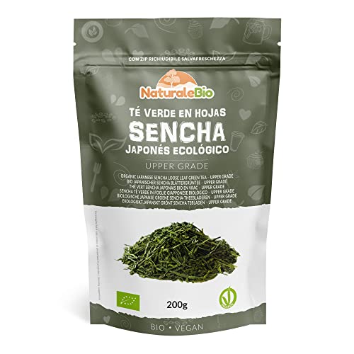 Té verde Sencha Japonés Orgánico - Upper Grade - de 200g. Bio, Natural y Puro, Té verde en hojas de la primera cosecha, cultivado en Japón. Organic Japanese Sencha Green Tea. NaturaleBio