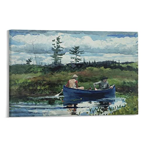 Pintor de paisaje americano Winslow Homer The Blue Boat Póster Póster de pared Pintura en lienzo, Obras de arte Estética de 60 x 90 cm