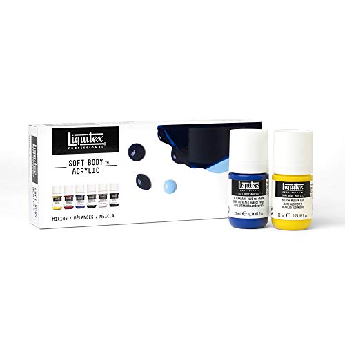 Liquitex Soft Body - Tubo de pintura acrílica profesional, Set de pintura acrílica profesional de 6 tubos de 22ml, colores surtidos especiales para mezclas