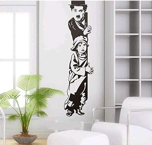 Charlie Chaplin Niños Mirando Vinilo Decorativo Etiqueta De La Pared Decoración Para El Hogar Diy Wallpaper Sala De Estar Creativa Dormitorio Bar Regalo De La Decoración 35X140 Cm