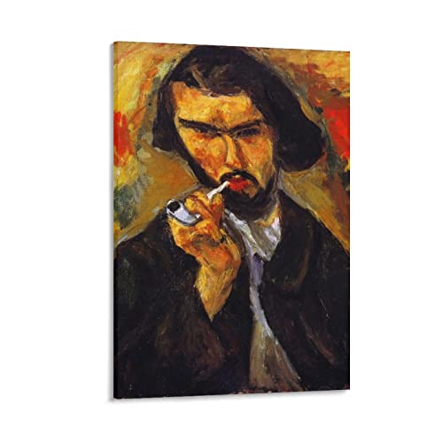 Póster de pintores expresionistas Chaïm Soutine Hombre con una pipa Impresión en lienzo Póster de pintura de pared Arte de pared Decoración moderna Obras de arte del hogar 40 x 60 cm